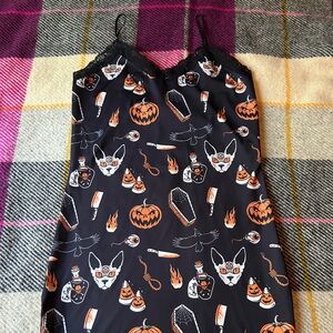 Vera’s Eye Candy Halloween Print Lace Strap Dress - Short Sleeveless Dress - XL